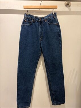 Aligrace Women's Vintage Levi’s High-Rise Slim Custom Med Dark Blue Jean Size 26